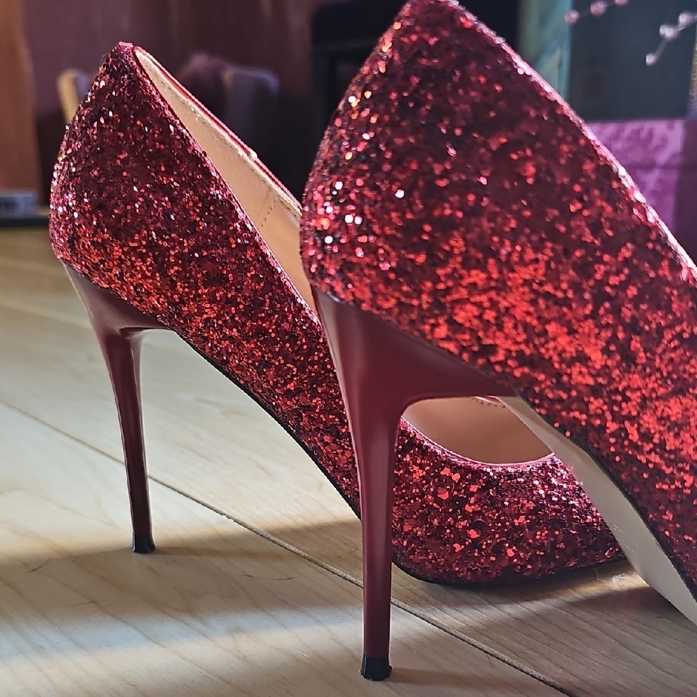 Sparkling Red Glitter Heels